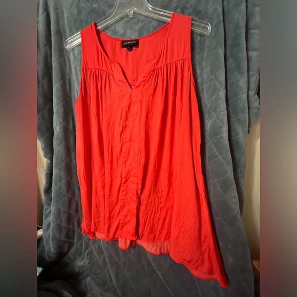 Women's Lane Bryant Short Sleeve Tank Top With V-Neck Size 18 in Burnt Orange - Picture 2 of 6